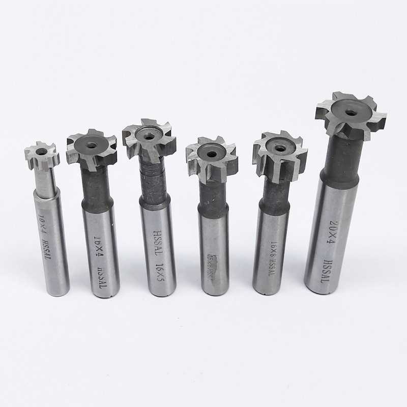 西南白钢T型槽铣刀高速钢圆槽梯形T形刀槽铣刀加硬高速钢T型铣刀