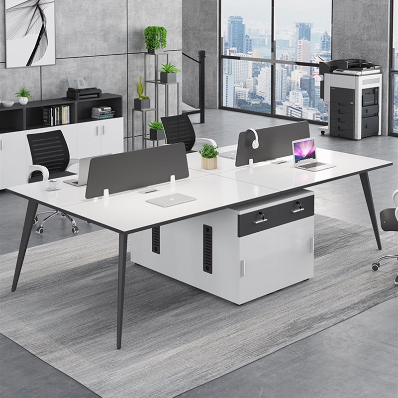 卡位职员办公桌四六人位办公室桌椅组合简约电脑桌子双人办工作桌