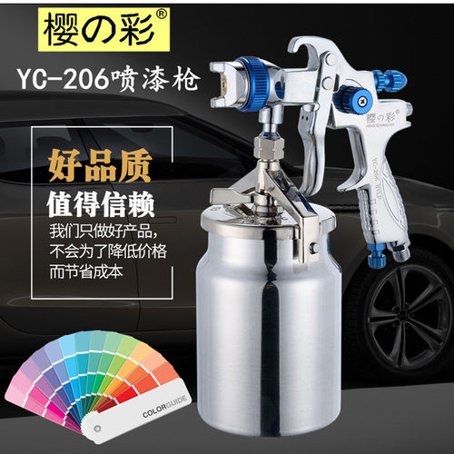 雅固887HVLP环保汽车家具油漆喷枪YC206高雾化手动喷漆枪厂家直供