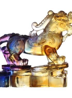 琉璃貔貅摆件招财貔貅居家客厅装饰工艺品O新店开业乔迁赠送礼物