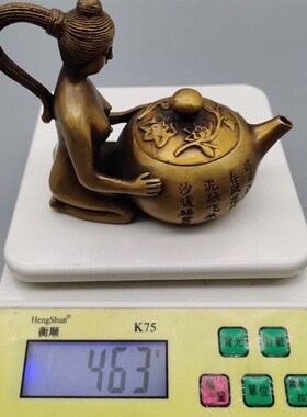 仿古美女铜壶装饰摆件侍女壶复古做旧西施壶仿古T铜器古玩老式茶