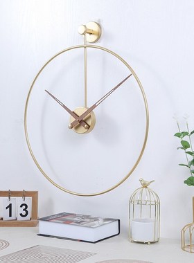 北欧inas简约墙壁创意挂钟 西班牙风铁艺金属挂表餐厅卧室单环挂