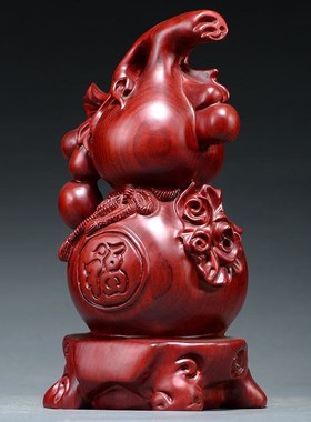 红花梨植物实木质雕刻葫芦摆件大号客厅家居玄关R装饰品红木工艺