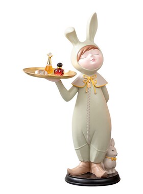 轻奢可爱兔女郎钥匙收纳落地家居摆件简约创意沙发电视Y柜边装饰