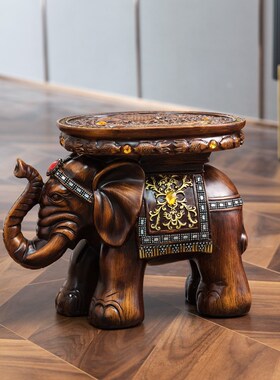 爆款简约大象换鞋凳家用新中式客厅家居装饰摆P件门口入户穿鞋凳