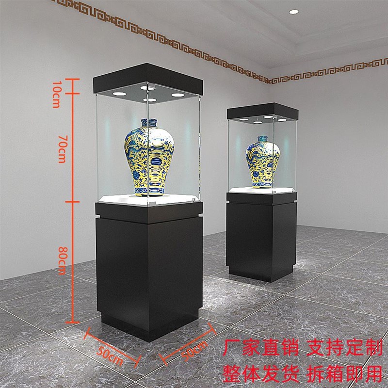 博物馆展示柜古董瓷器玻璃展柜珠宝首饰玻璃柜台古玩玉Z器独立展