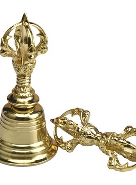 藏传民族风家居随身n纯铜金刚铃金刚杵加厚迷你五股铃杵铃铛迷你