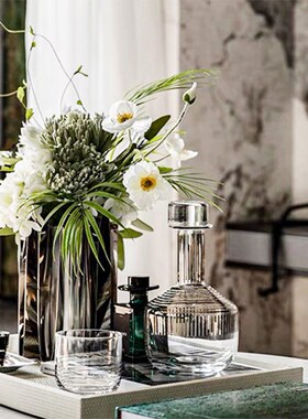 现代轻奢样板房客厅茶几v酒店售楼处会所洽谈桌装饰组合摆件