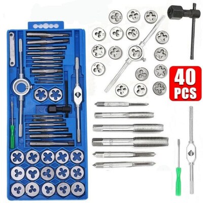 40pcs Tap Die Set M3-Ms12 Screw Thread Metric Taps Wrench DI