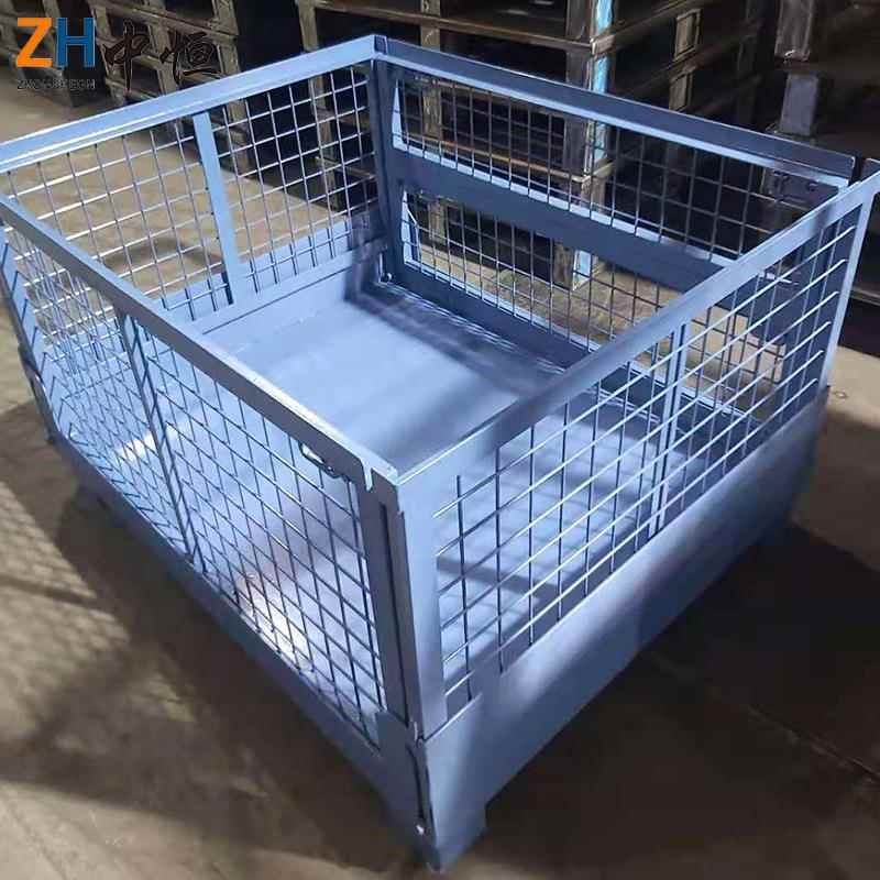 供应移动折叠式网笼箱仓储金属网格周转箱Z堆垛物料箱