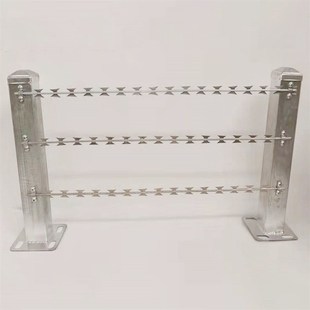 直线不锈钢刀片刺绳立柱加高围墙防爬防盗刀片刺线拉直带刺铁丝网