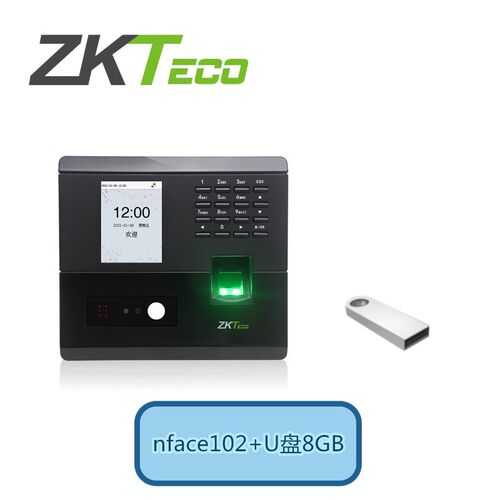 Zkteco熵基中控nface102/bk200指纹面部考勤机动态人脸识别门禁机