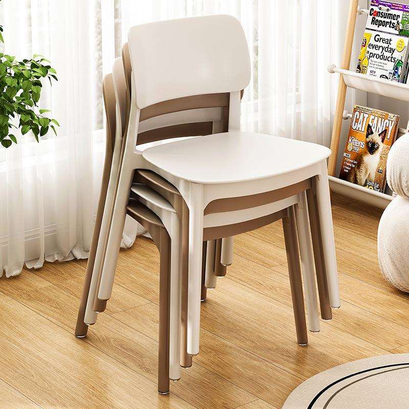 塑料椅子家用餐桌椅简易可叠放饭店靠背椅子简约现代网红凳子餐椅