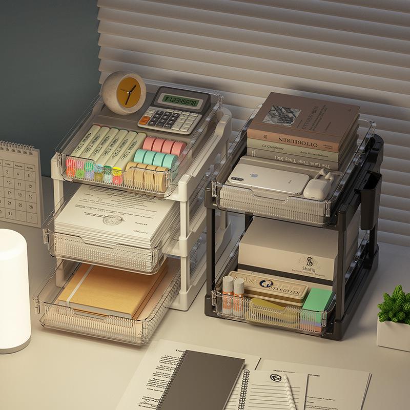 办公室桌面多功能整理柜多层抽屉式收纳盒神器带轮置物架小推车子