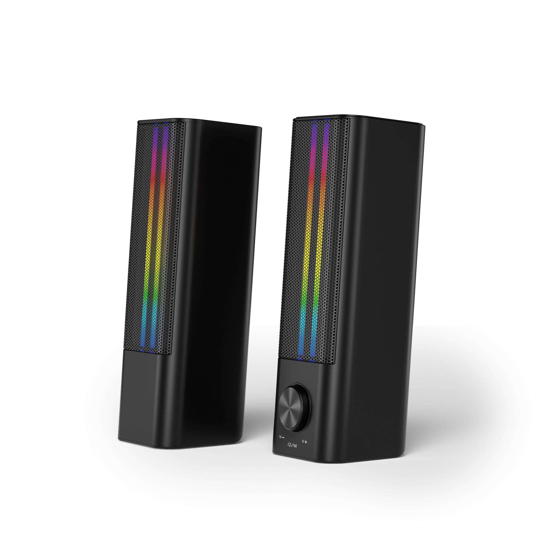 新款私模电脑soundbar拾音灯长条家用音箱2.0嗞重低音吸音响声霸