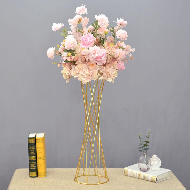 新款电镀花器婚礼桌花婚庆道具仿真花酒店ktv装饰橱窗摄影摆件