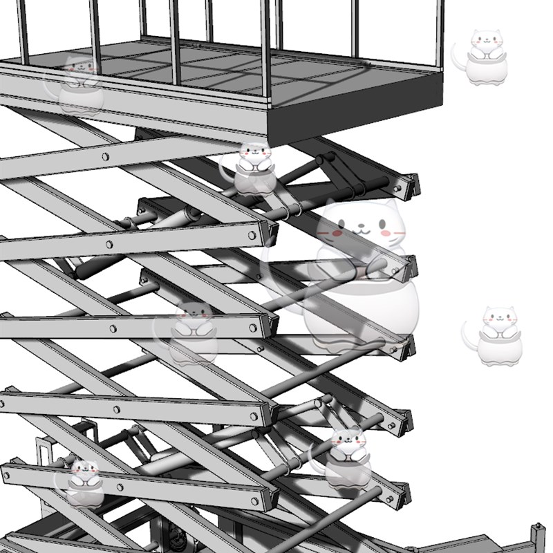 液压剪式升降机 平台 升高升降台 STP犀牛rhino/C4D/3Dmax模型obj