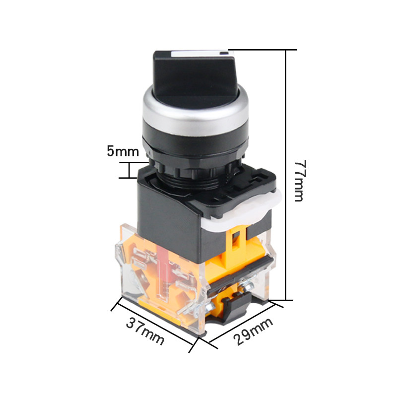 LA38-11X2/X3 两档/三档旋钮 自锁 复位 旋转电源开关 开孔22mm