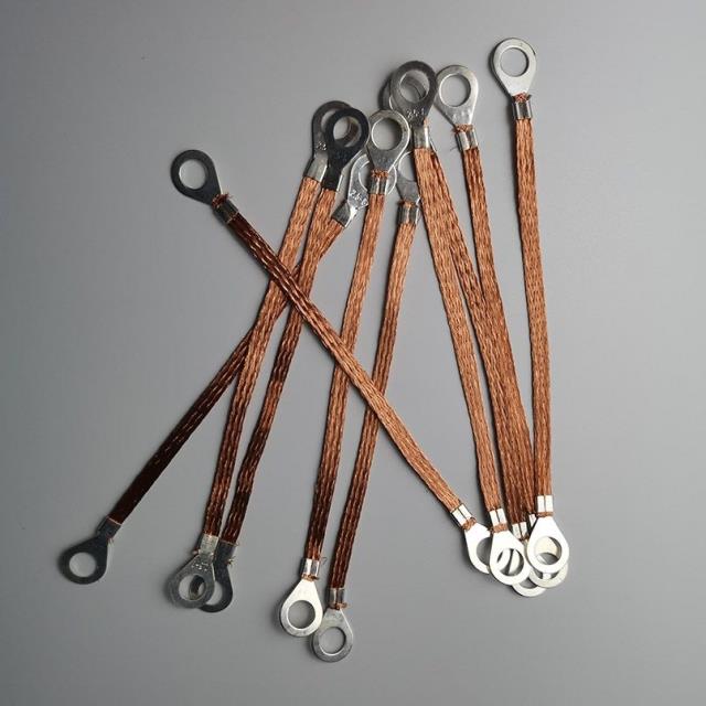 桥架接地线2.5平方纯铜编织线国标紫铜法兰导电带跨接线一包100根