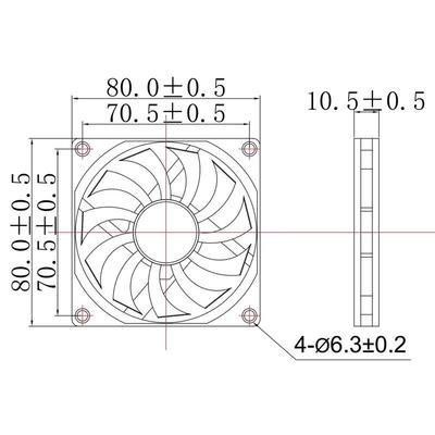 8010静音风扇 5V小4P端口温控迷你主机电脑散热器静音小主机风扇