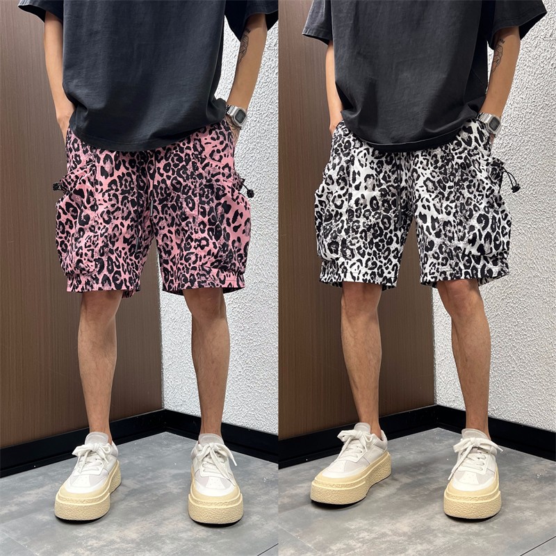 韩版痞帅个性设计感迷彩豹纹短裤