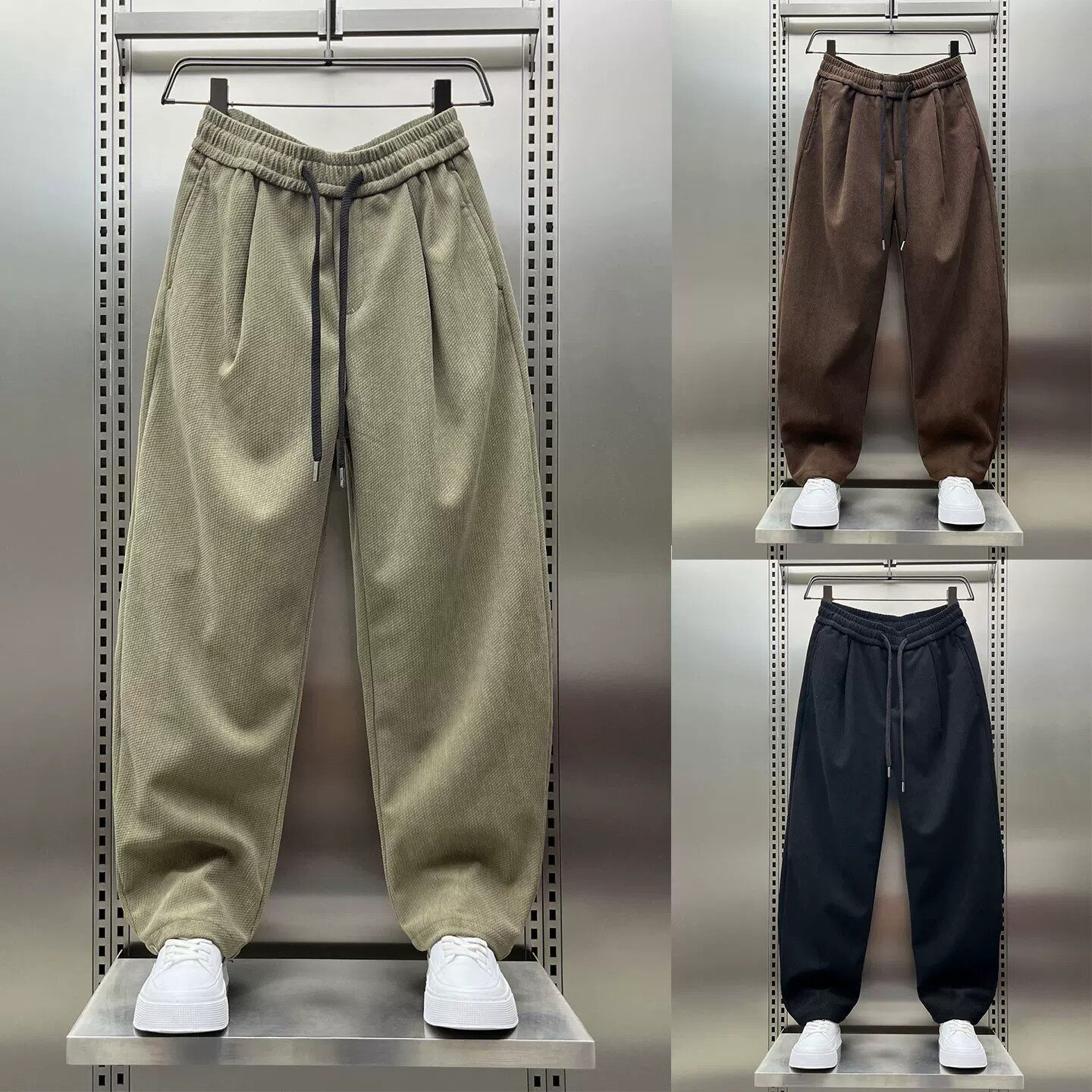 秋冬新款日系潮牌弯刀裤