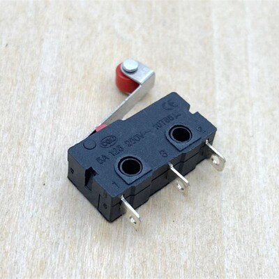 5个 黑色行程开关 带转轮滚轮三3脚 5A 125V250V触点按键微动开关