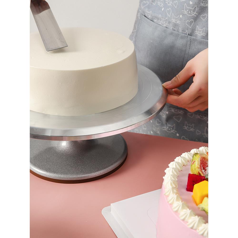 烘焙裱花转盘铝合金转台裱花台家用旋转台生日蛋糕旋转架盆景台