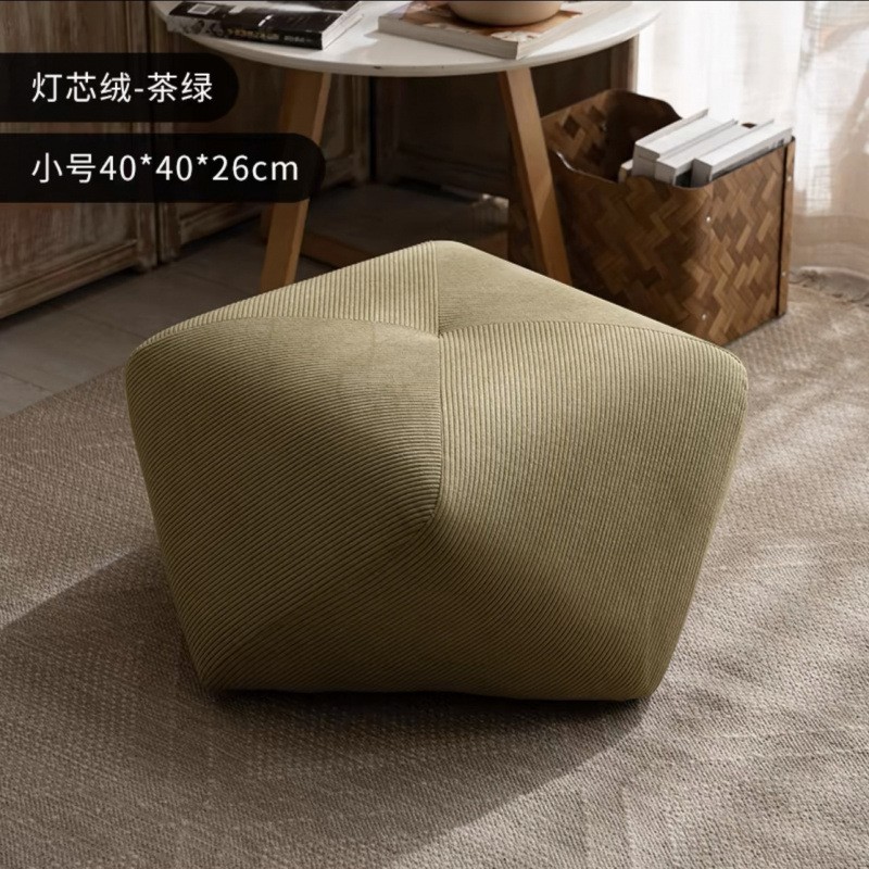 八角凳家用真皮换鞋脚踏矮凳网红轻奢高级感衣帽间化妆圆凳