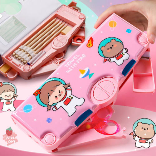 三丽鸥文具盒小学生多功能按键卷笔器尺子剪刀幼儿园可爱