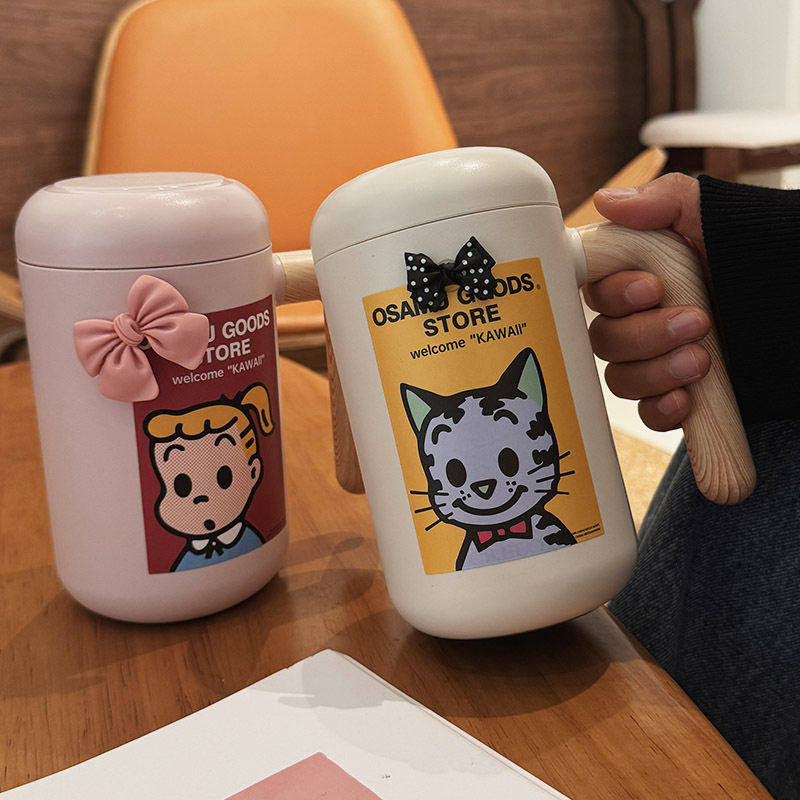 泡茶杯茶水分离陶瓷内胆保温杯女生公室冬季316不锈钢保温水杯