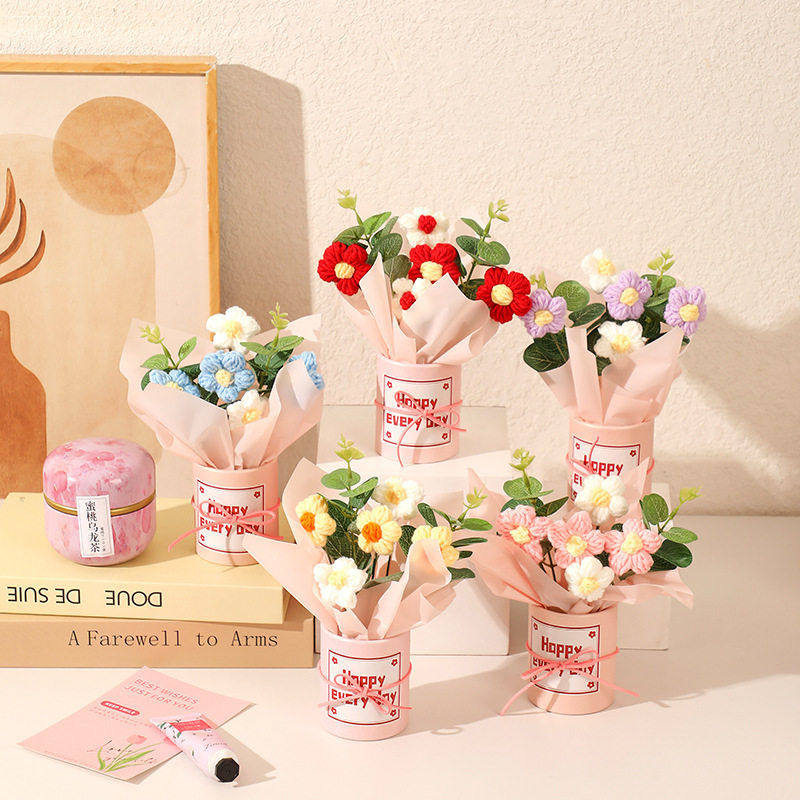 教师节礼物HAPPY手工编织毛线花束抱抱桶摆件送生日礼物成品,节庆用品/礼品,创意礼盒/礼品套组,淘宝优惠券,粉丝福利购,淘宝优惠卷