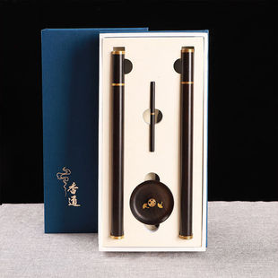 黑檀木香炉 家用室内檀香炉 木质茶道线香盒焚香插沉香线香炉