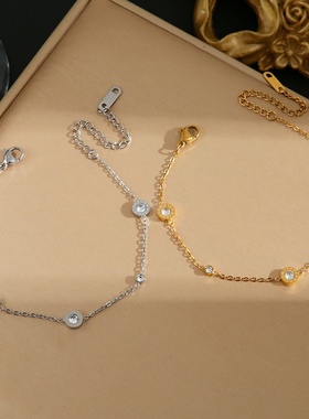 2025新款钛钢罗马小钻闺蜜轻奢手链女款精致百搭高级感简约配饰