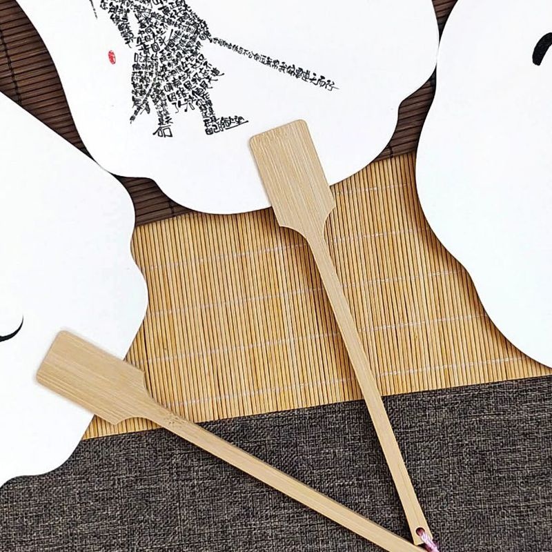 漆扇带字款宣纸团扇diy材料包创意书法文字大漆水拓漂漆专用扇子