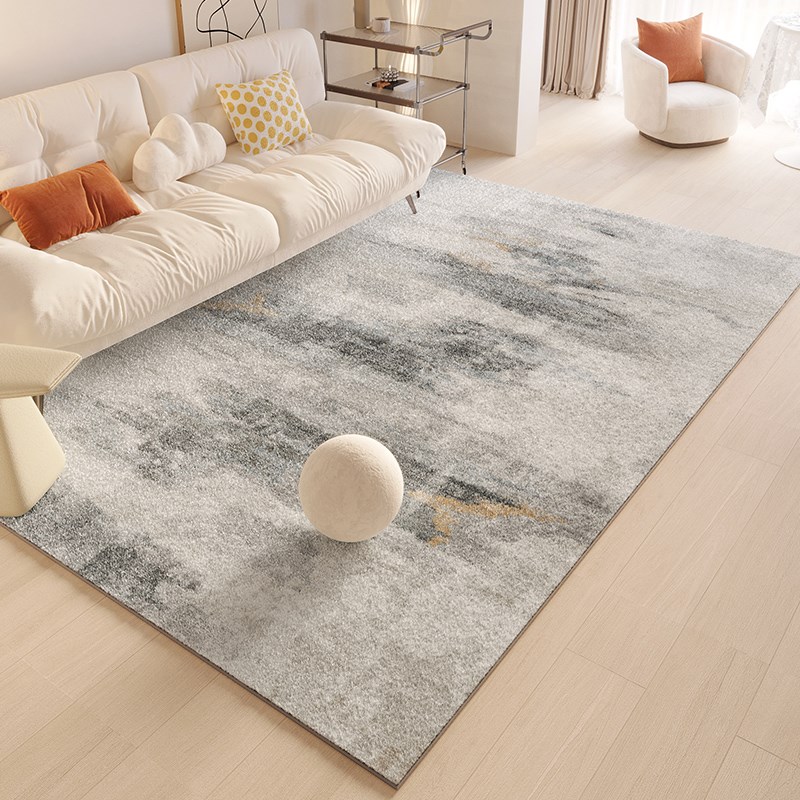 奶油风客厅地毯卧室羊羔绒原木地垫轻奢茶几毯法式沙发床边脚垫子