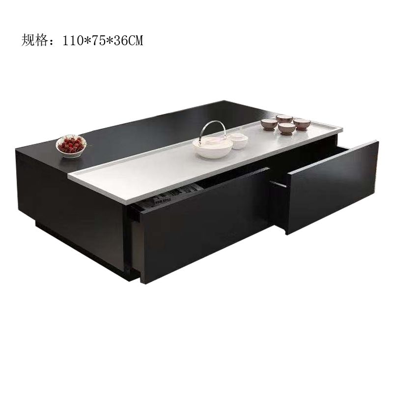 现代简约茶几可升降功夫茶桌北欧客厅两用餐桌多功能储物柜极简