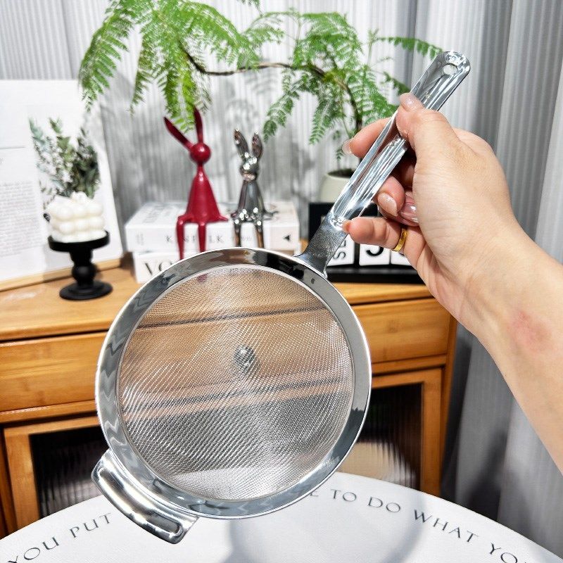 出口品质18/10不锈钢面粉筛漏勺超密细网油格豆浆漏网隔渣