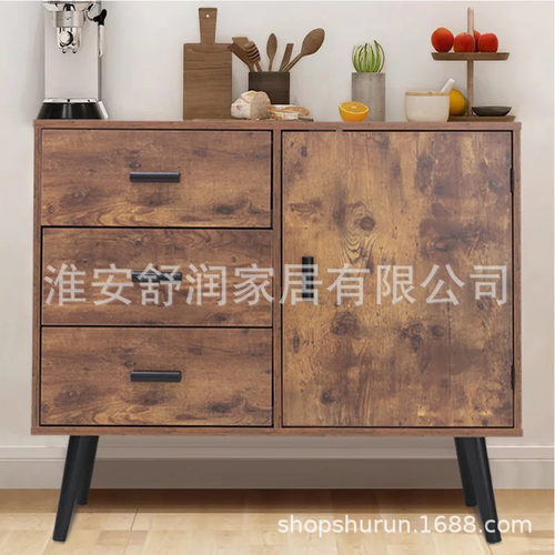 北欧板式贴面餐边柜高柜一体家用靠墙玄关柜客厅茶水柜置物架