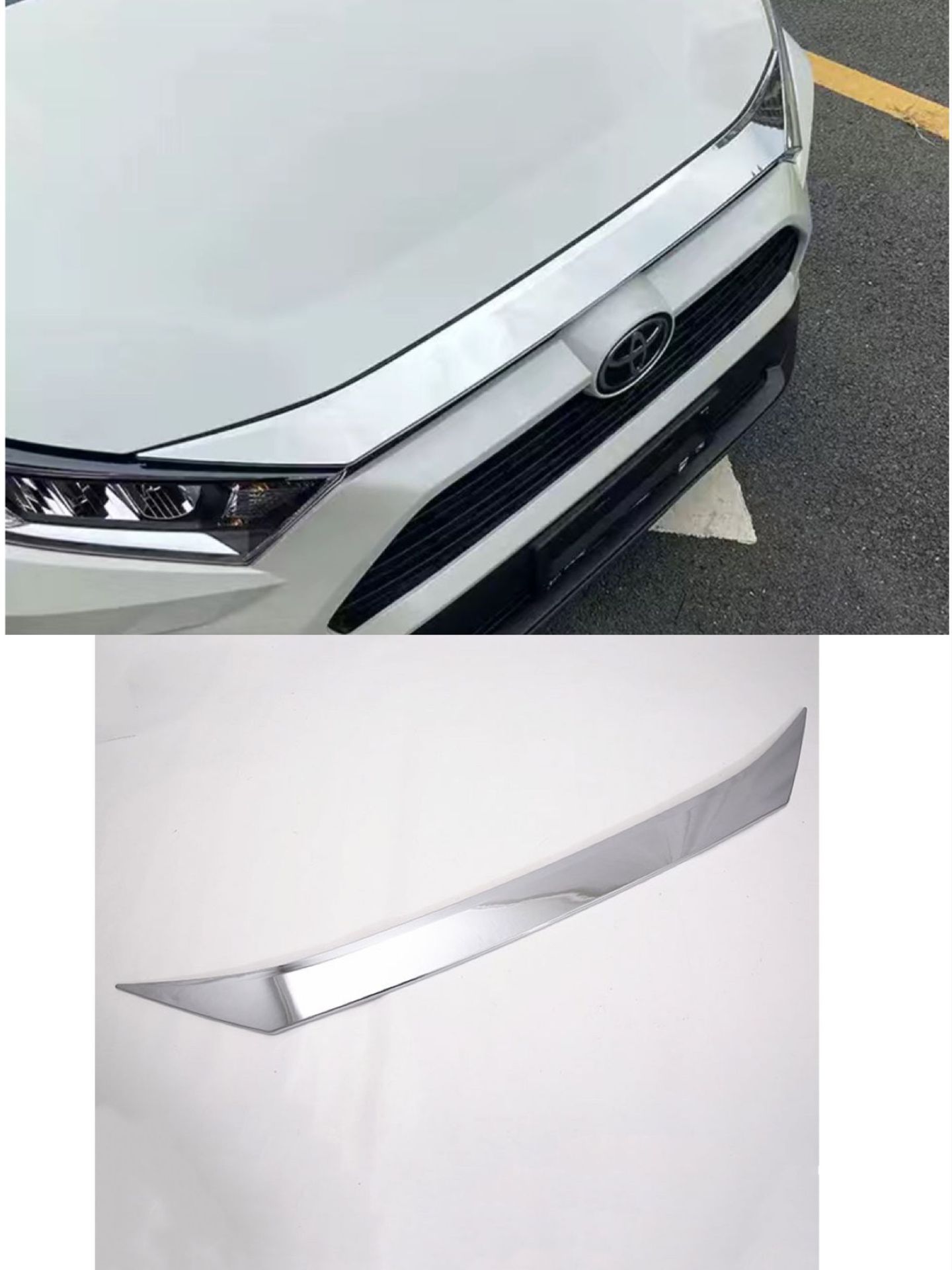 适用于19款RAV4改装专用机盖饰条普通版装饰ABS电镀外饰亮条贴片