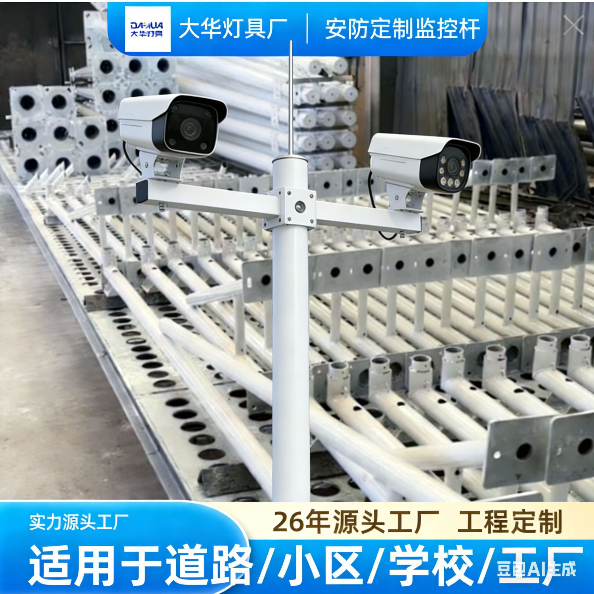 成都监控杆球机枪机抓拍立杆热浸锌不锈钢道路工程26年源头工厂