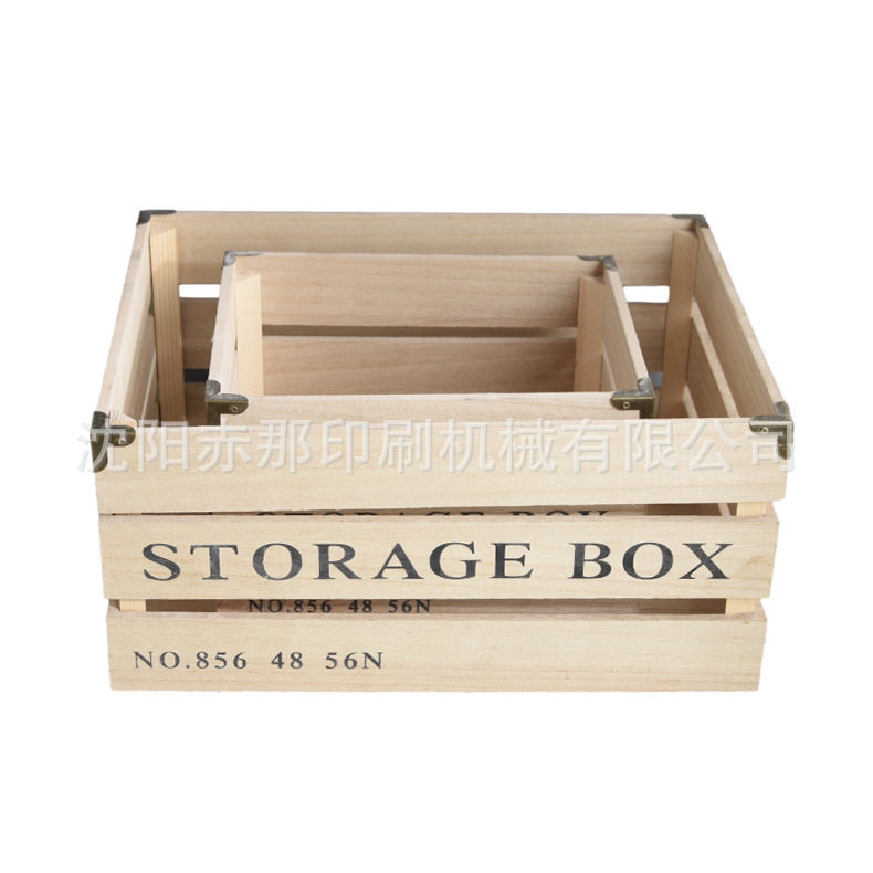 木制桌面化妆品杂物储物箱烫金机实木收纳筐木条箱水果框烫印机