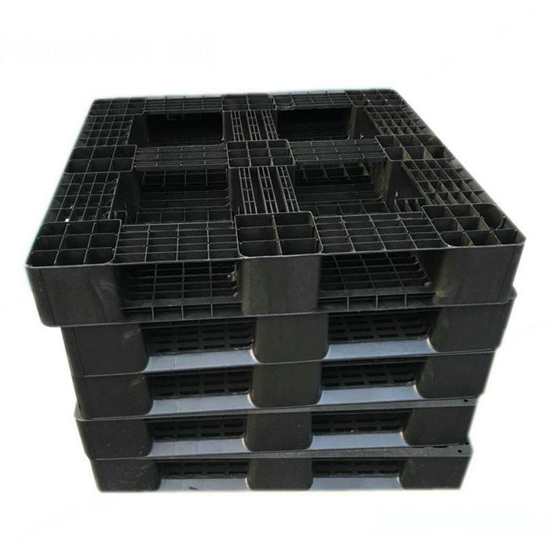 黑色网格田字塑胶托盘塑料卡板出口地台板货柜栈板一次性出货垫板