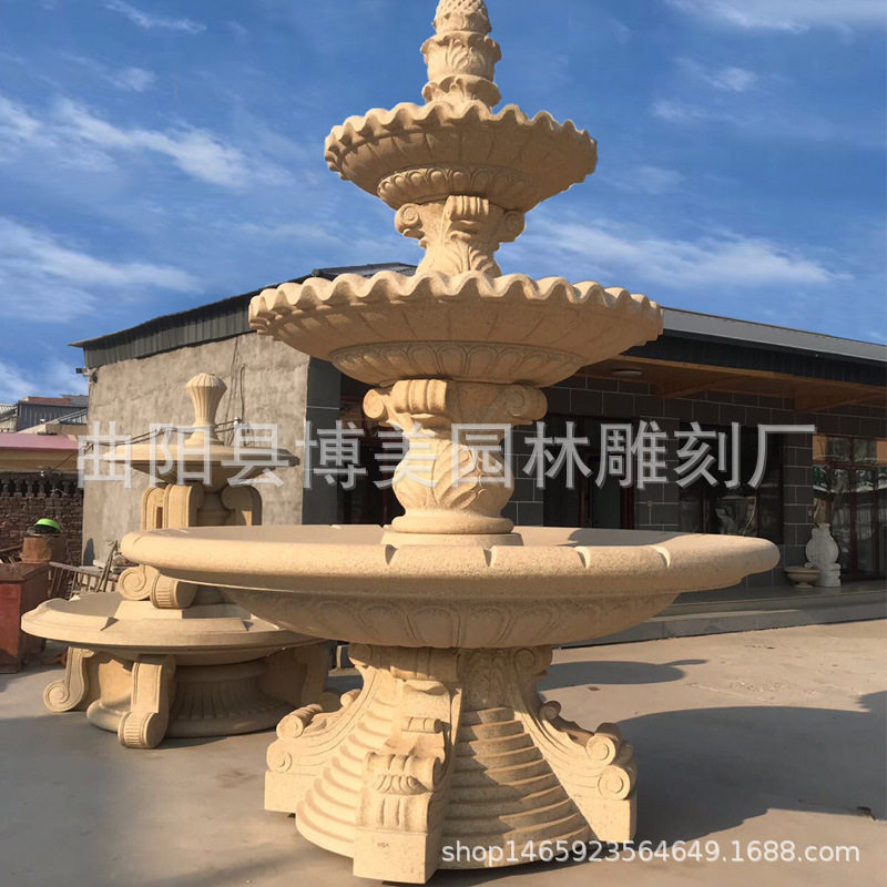 欧式庭院石雕喷泉水钵