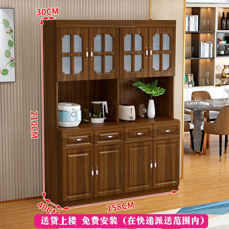 现代简约实木餐边柜一体靠墙高柜酒柜白色储物柜客厅餐边柜茶水柜