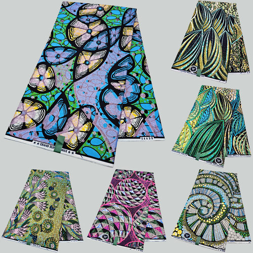 非洲蜡染布24x24棉质量African Grand Super Wax Fabric Cotton