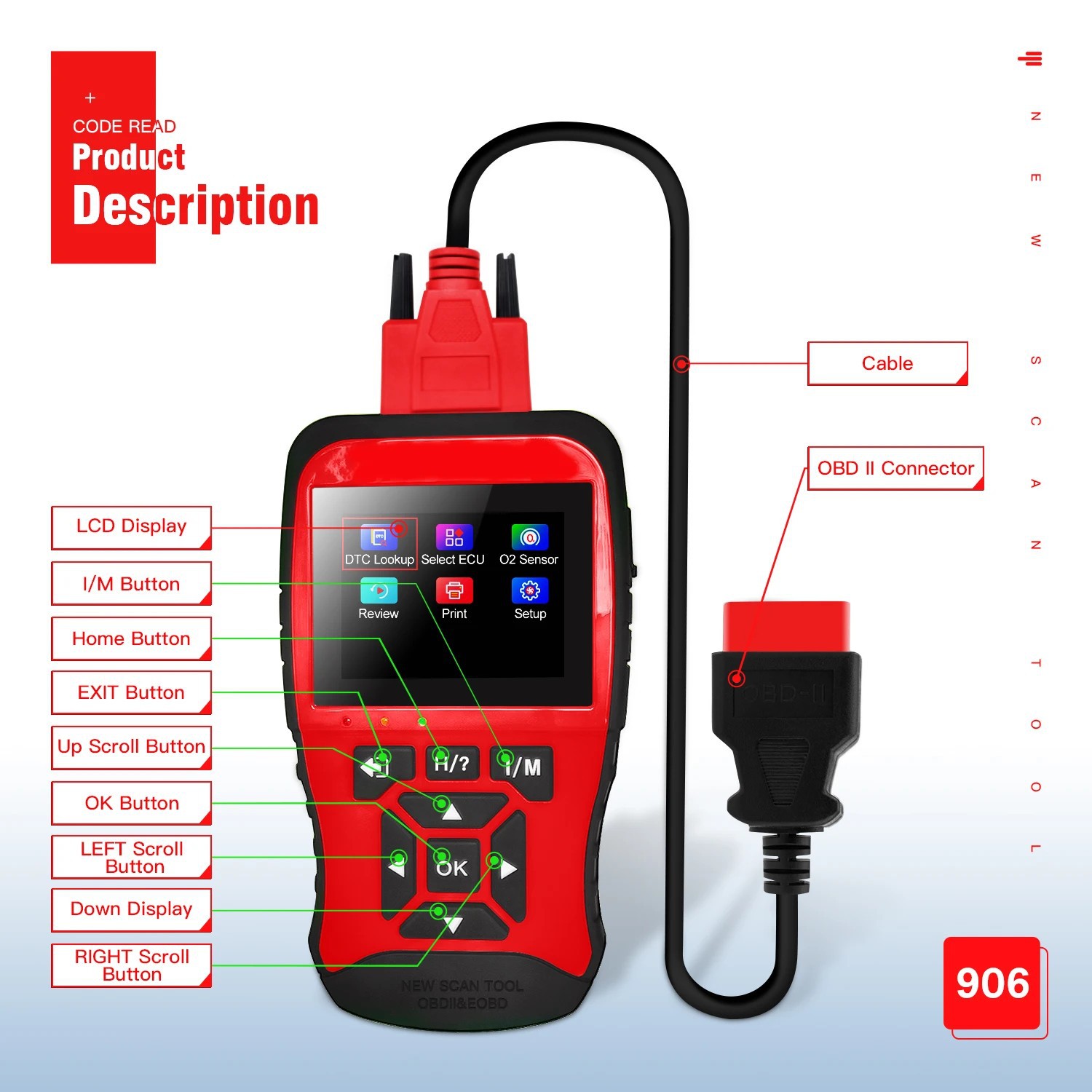 OBD2/JD906汽车发动机诊断仪