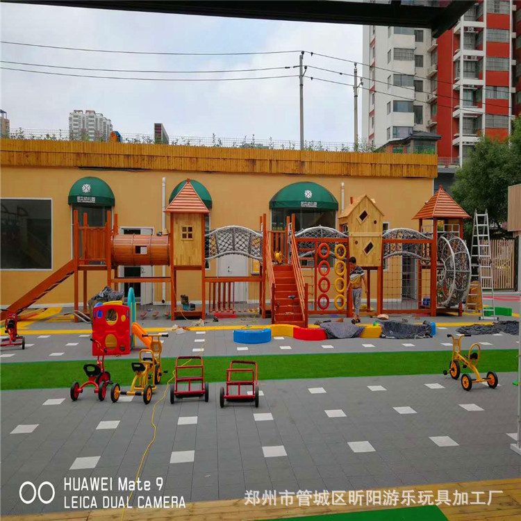 大型户外实木组合滑梯儿童游乐设备小区幼儿园滑梯室外秋千攀爬架
