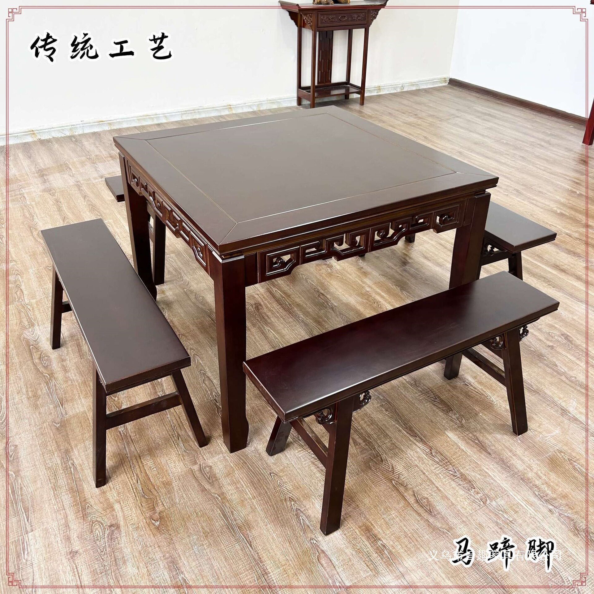 八仙桌实木方桌子客厅家用农村中堂老式实木餐桌饭店圆形正方形桌