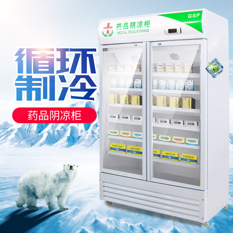 药品阴凉柜冷藏柜 双门展示柜 冷藏展示药柜药品柜 玻璃门阴凉柜